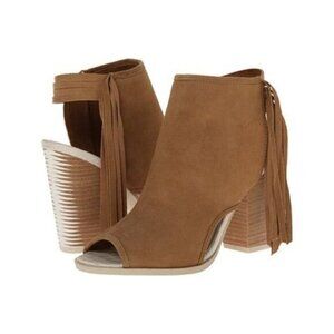EUC Aldo Lennoxville tan suede open back bootie, 6